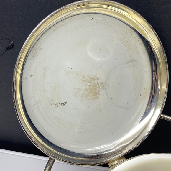 Silver-Plated Ice Bucket Hinged Reticulating Lid
